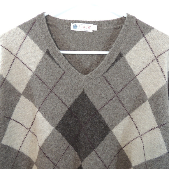 J Crew Mens Fleece Sweater V-neck Brown Size L - Picture 2 of 4